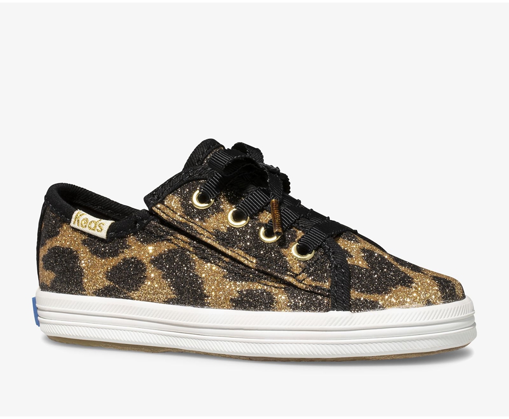 Keds Sneaker Kinder Leopard - Kate Spade New York Kickstart Jr. Glitter Leopard - WUZ-573802